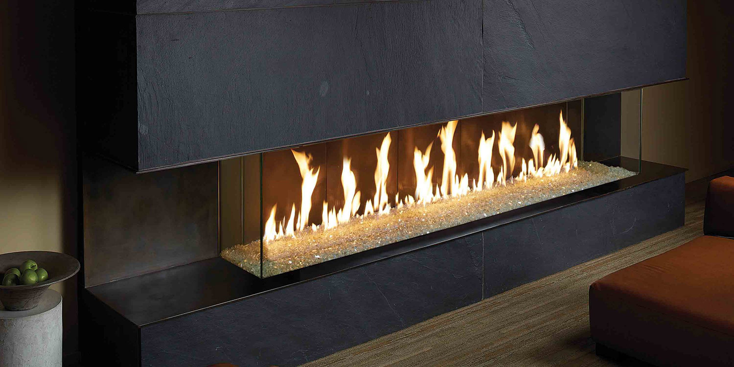 Bay Fireplace | Linear Gas Fireplace | Modern Gas Fireplace