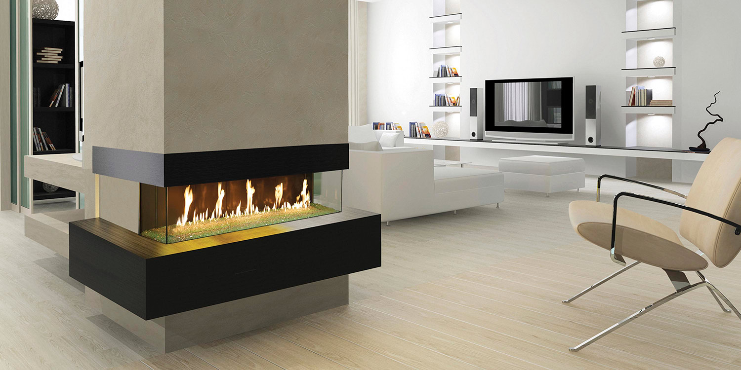 Bay Fireplace | Linear Gas Fireplace | Modern Gas Fireplace